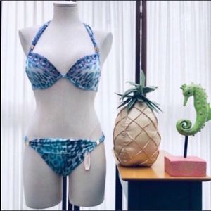VS Embellished Hottie Halter Leopard Bikini